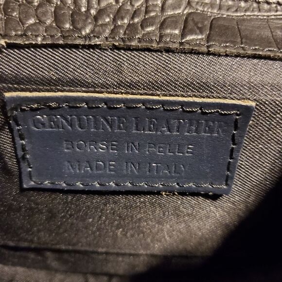 Scui Studios Half Moon Croc Embossed Leather Crossbody Bag in Black - NEW - Picture 11 of 13